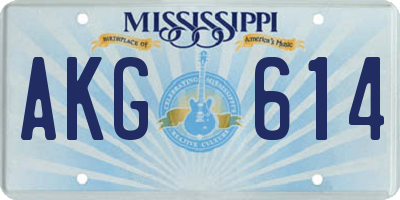 MS license plate AKG614