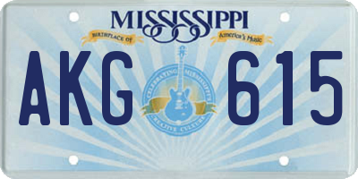 MS license plate AKG615