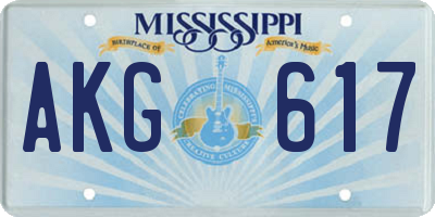 MS license plate AKG617