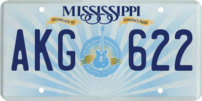 MS license plate AKG622