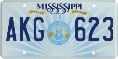 MS license plate AKG623