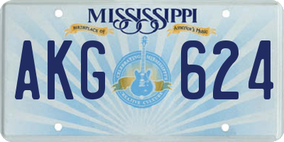 MS license plate AKG624