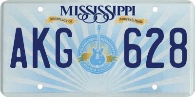 MS license plate AKG628