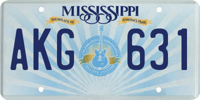 MS license plate AKG631