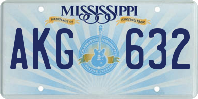 MS license plate AKG632