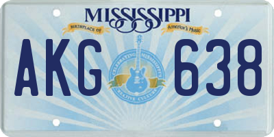 MS license plate AKG638