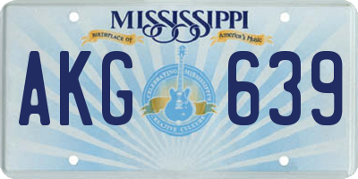 MS license plate AKG639