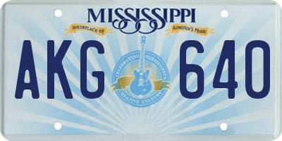 MS license plate AKG640
