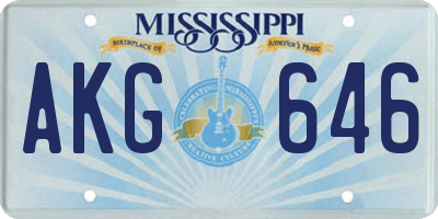MS license plate AKG646