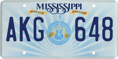MS license plate AKG648