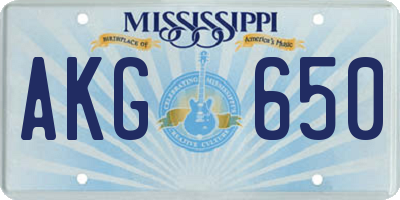 MS license plate AKG650