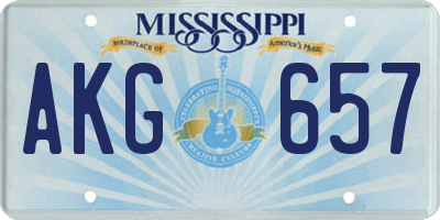 MS license plate AKG657