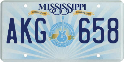 MS license plate AKG658
