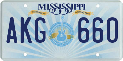 MS license plate AKG660