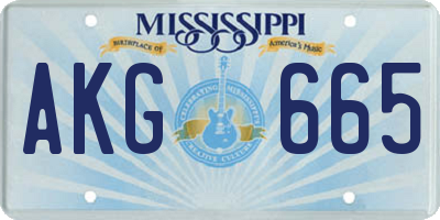 MS license plate AKG665