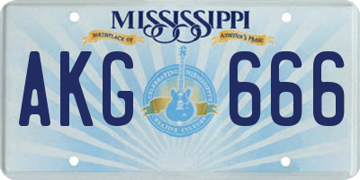 MS license plate AKG666