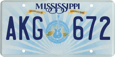 MS license plate AKG672
