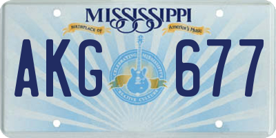 MS license plate AKG677
