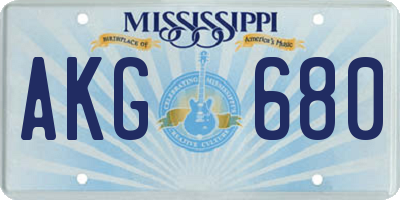 MS license plate AKG680