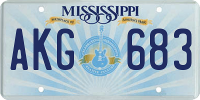 MS license plate AKG683