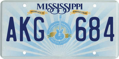 MS license plate AKG684