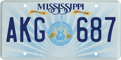MS license plate AKG687