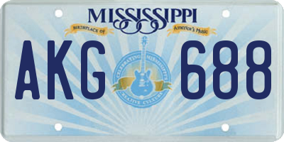 MS license plate AKG688