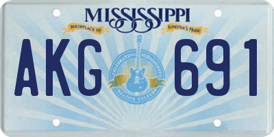 MS license plate AKG691