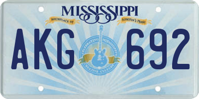 MS license plate AKG692