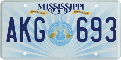 MS license plate AKG693