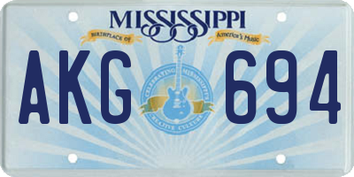 MS license plate AKG694