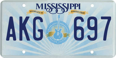 MS license plate AKG697