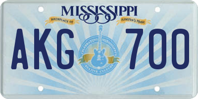 MS license plate AKG700