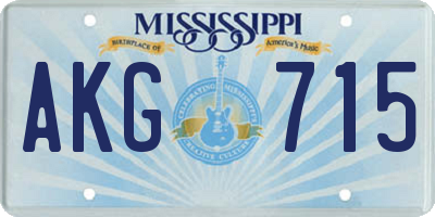 MS license plate AKG715
