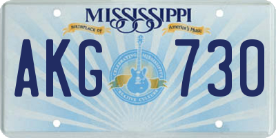 MS license plate AKG730