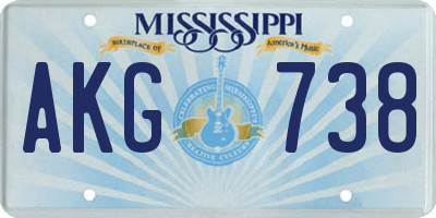 MS license plate AKG738