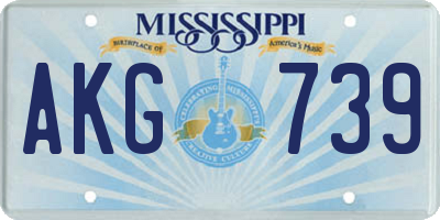 MS license plate AKG739