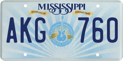 MS license plate AKG760