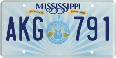 MS license plate AKG791