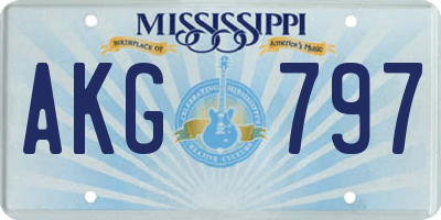 MS license plate AKG797