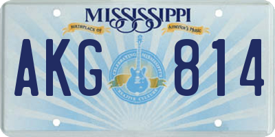 MS license plate AKG814