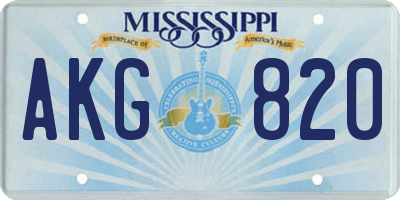 MS license plate AKG820
