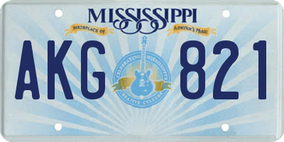 MS license plate AKG821