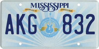 MS license plate AKG832