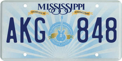 MS license plate AKG848