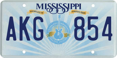 MS license plate AKG854