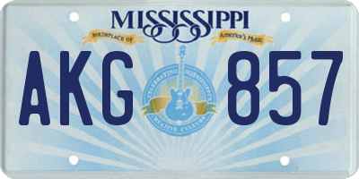 MS license plate AKG857