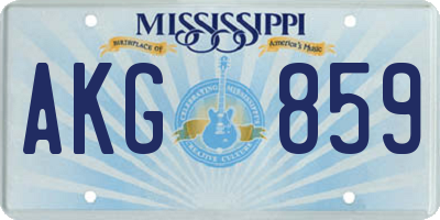 MS license plate AKG859