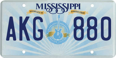 MS license plate AKG880