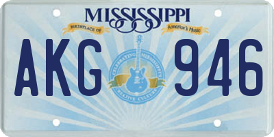 MS license plate AKG946